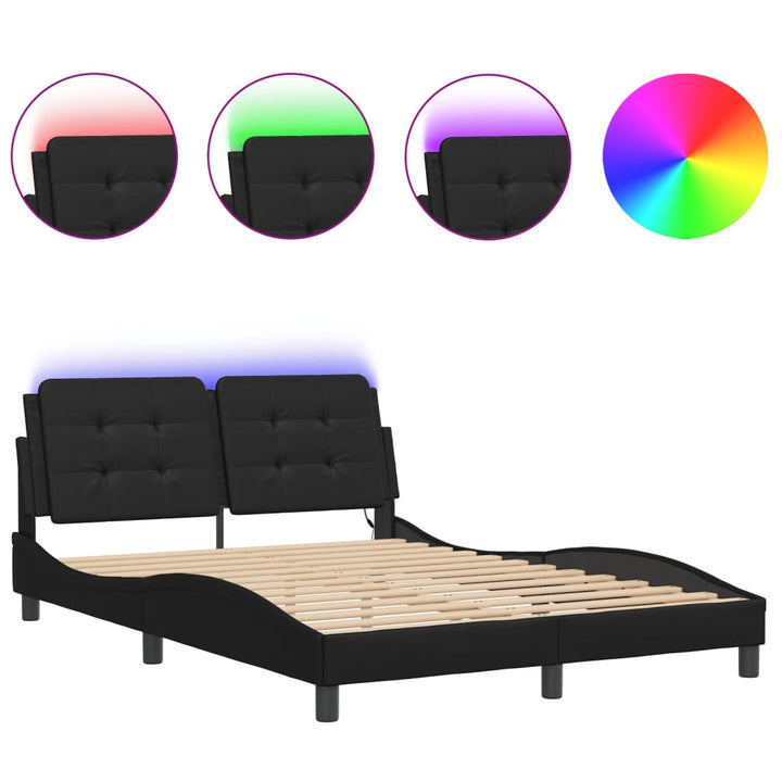 sengeramme med LED uden madras Zadar 120x200 cm sort