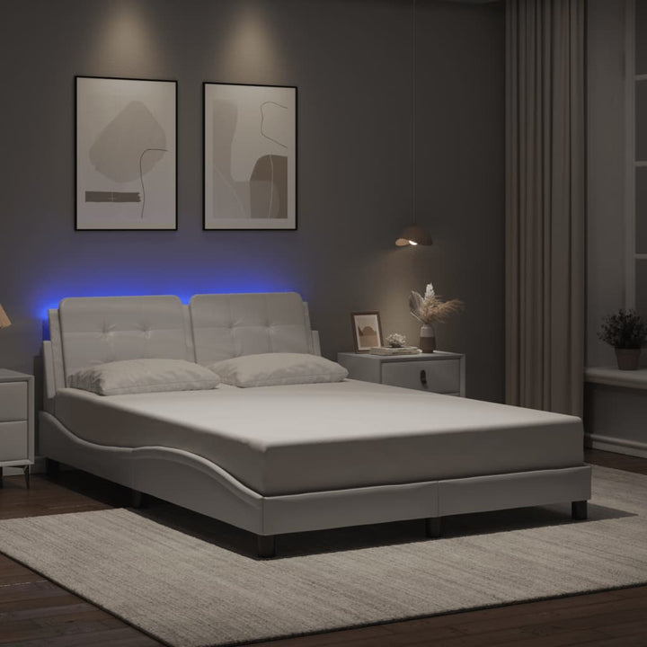 sengeramme med LED uden madras Zadar 120x200 cm hvid