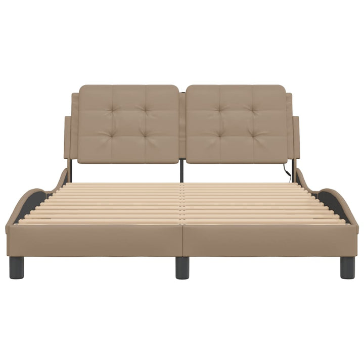 sengeramme med LED uden madras Zadar 120x200 cm cappuccinofarvet