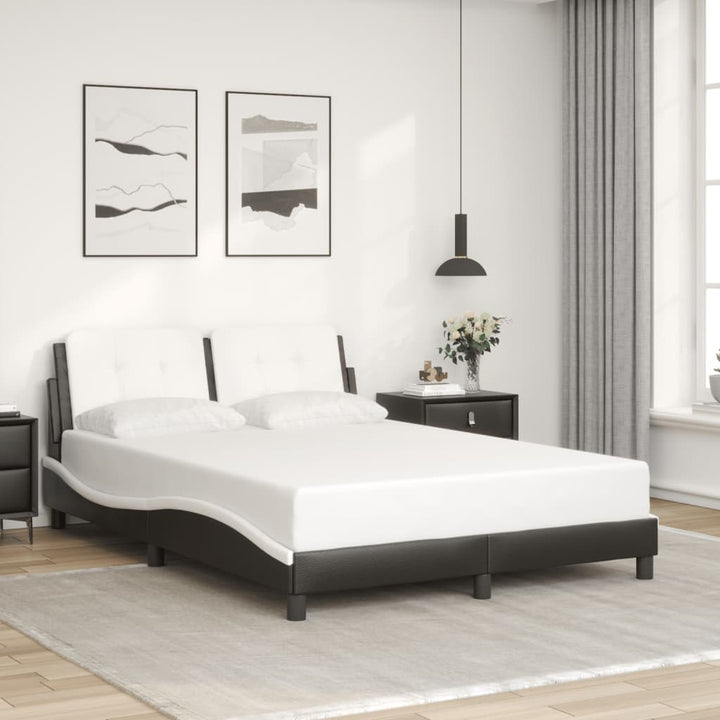 sengeramme med LED uden madras Zadar 120x200 cm sort og hvid