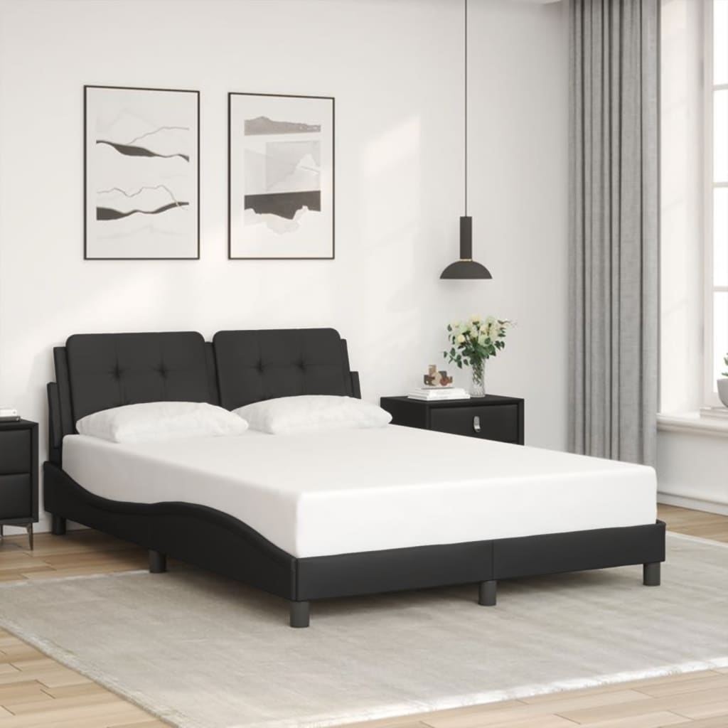 sengeramme med LED uden madras Zadar 140x190 cm sort
