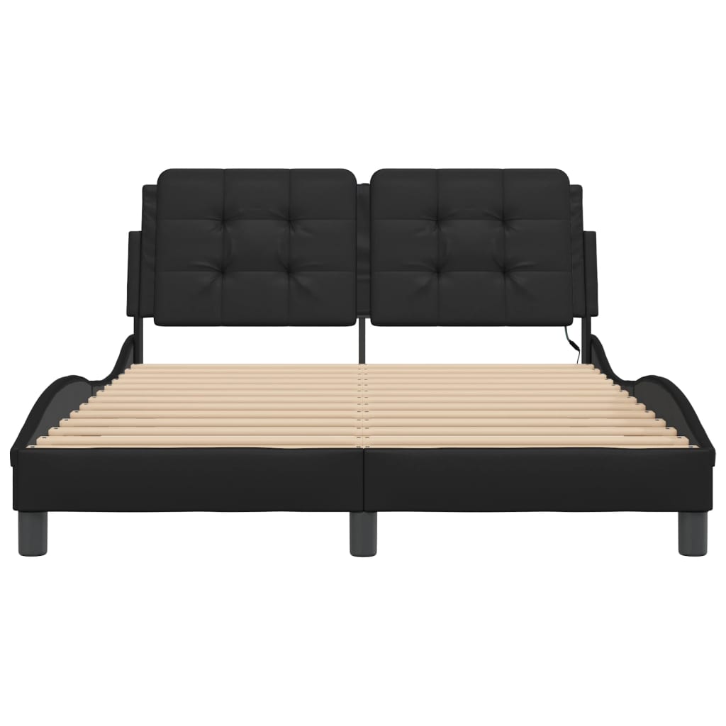 sengeramme med LED uden madras Zadar 140x190 cm sort