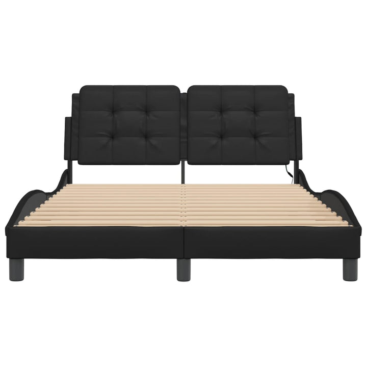sengeramme med LED uden madras Zadar 140x190 cm sort