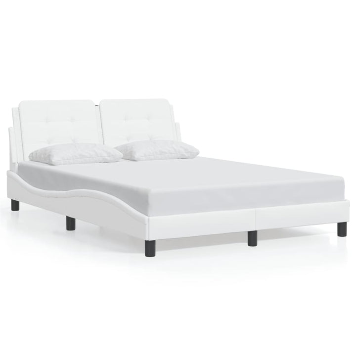 sengeramme med LED uden madras Zadar 140x190 cm hvid