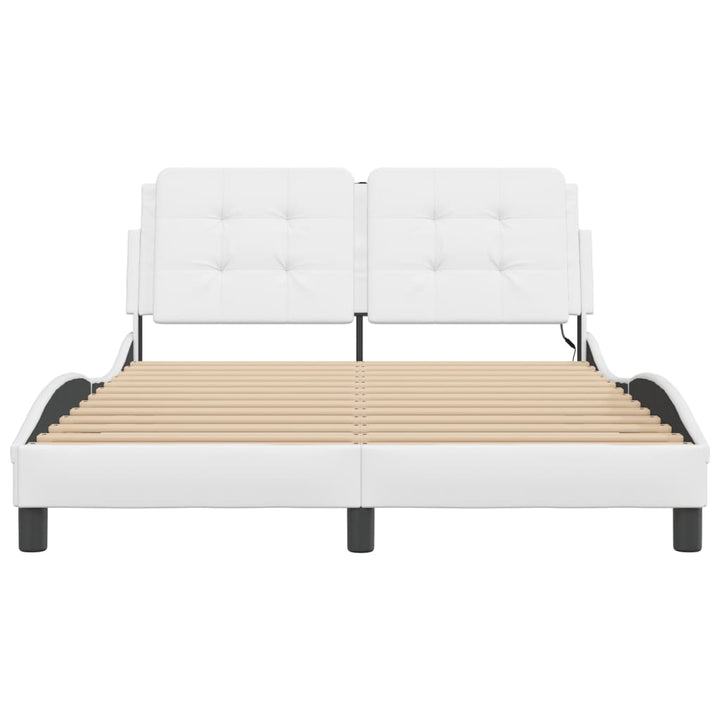 sengeramme med LED uden madras Zadar 140x190 cm hvid