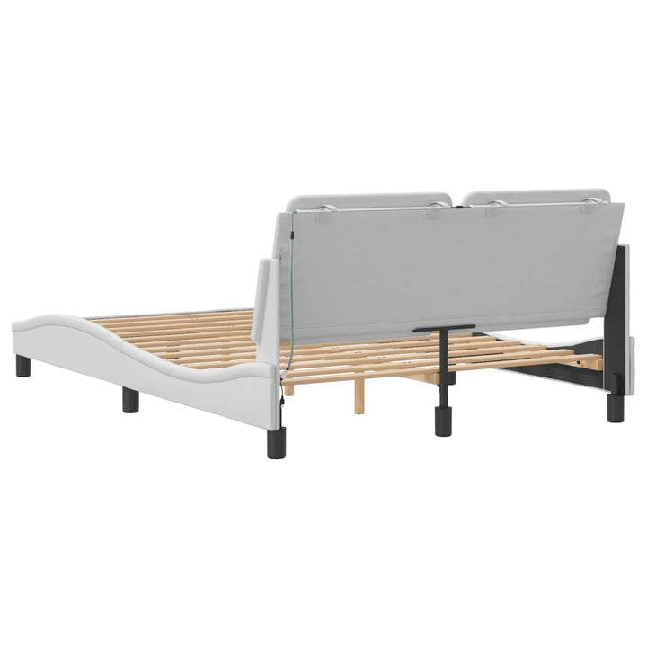 sengeramme med LED uden madras Zadar 140x190 cm hvid