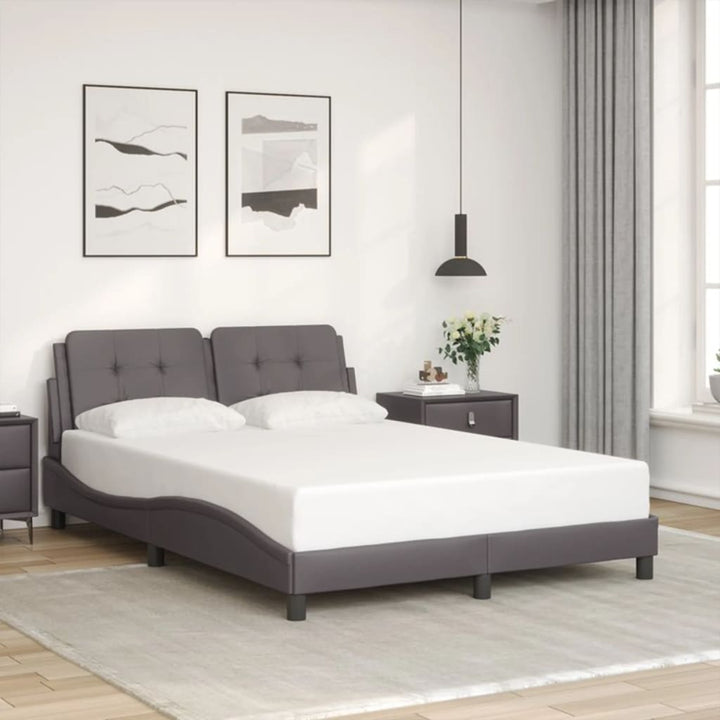 sengeramme med LED uden madras Zadar 140x190 cm grå