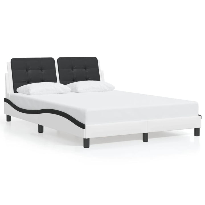 sengeramme med LED uden madras Zadar 200x200 cm hvid og sort