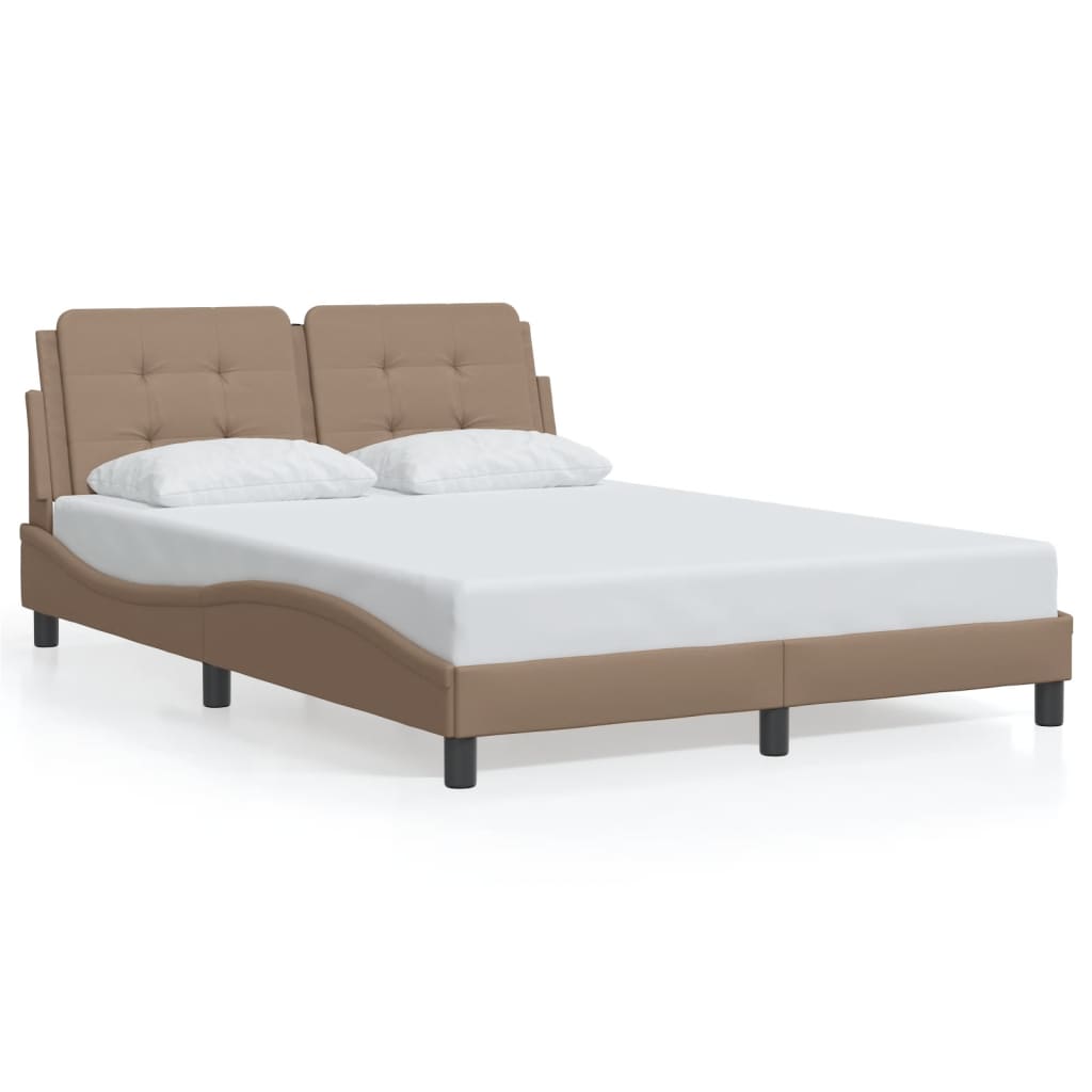 sengeramme med LED uden madras Zadar 140x200 cm cappuccinofarvet