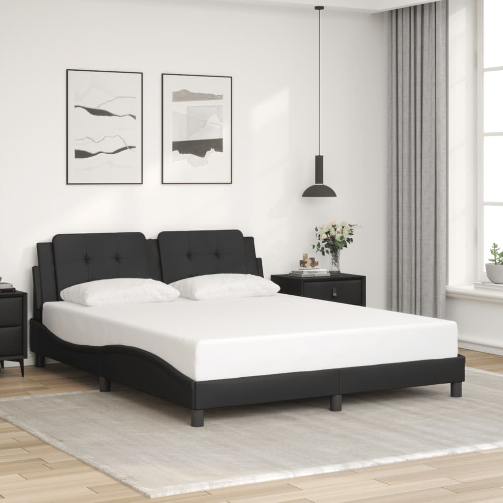sengeramme med LED uden madras Zadar 160x200 cm sort