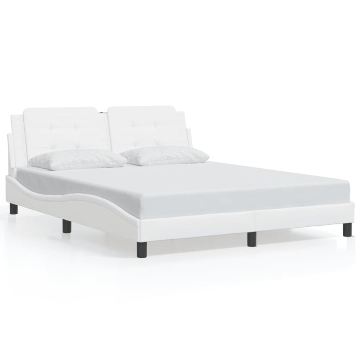 sengeramme med LED uden madras Zadar 160x200 cm hvid