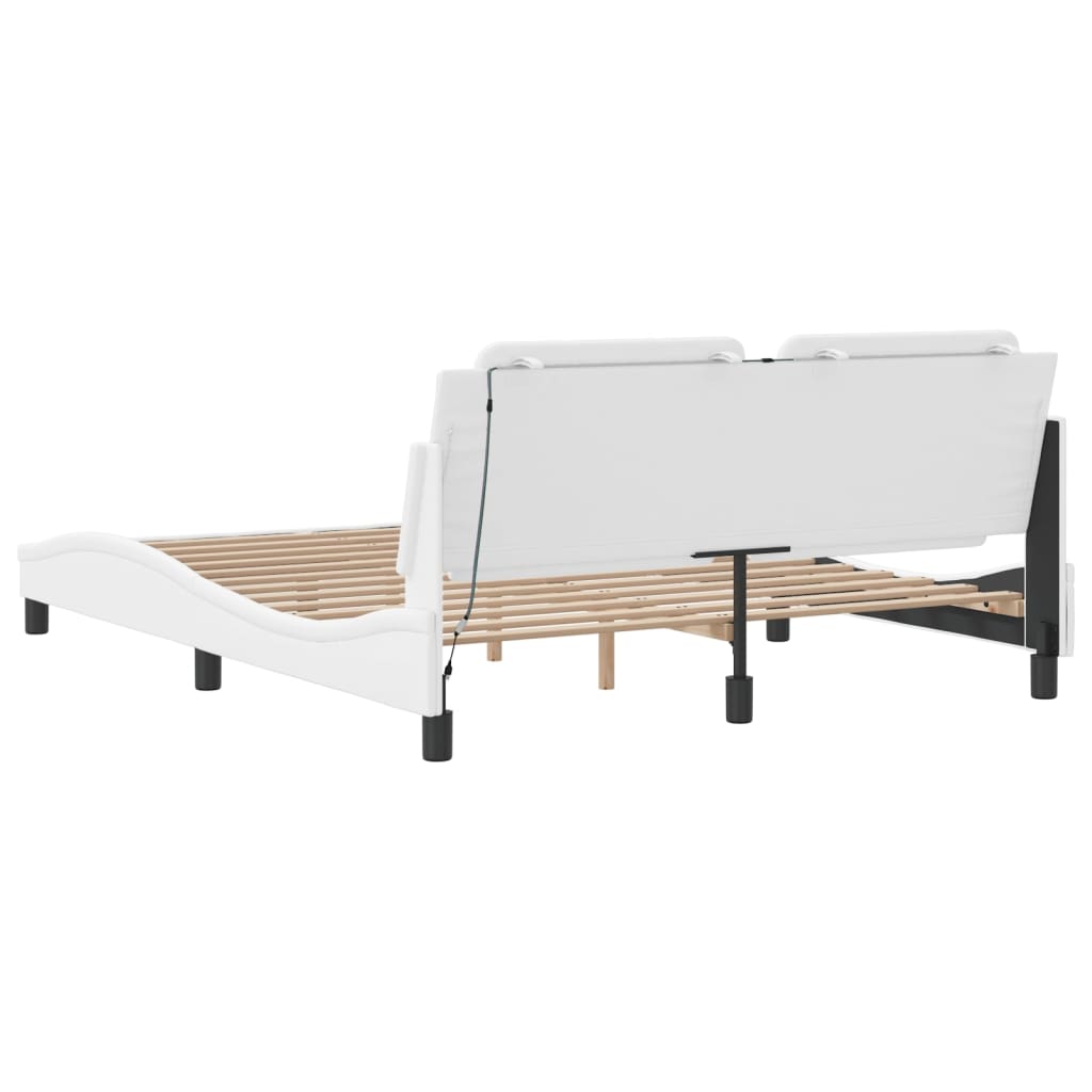 sengeramme med LED uden madras Zadar 160x200 cm hvid