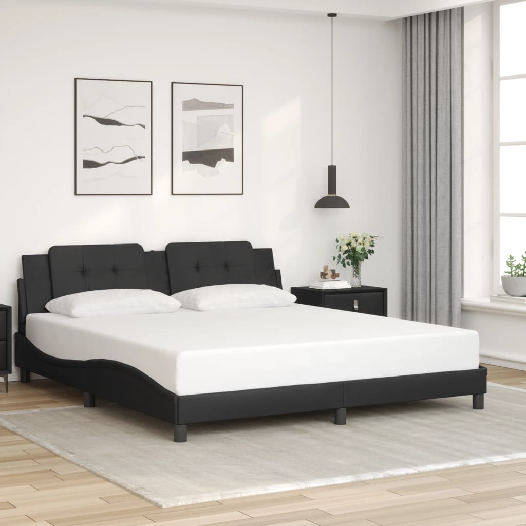 sengeramme med LED uden madras Zadar 180x200 cm sort