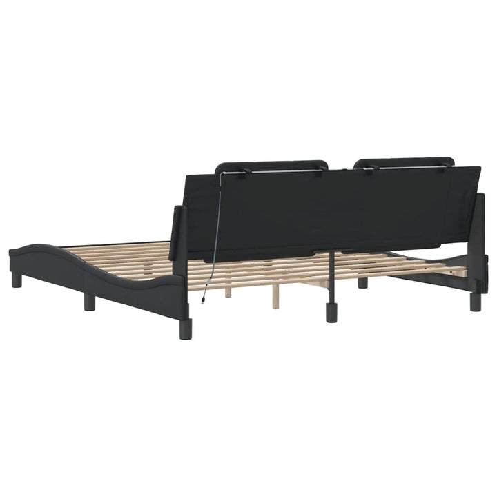 sengeramme med LED uden madras Zadar 180x200 cm sort
