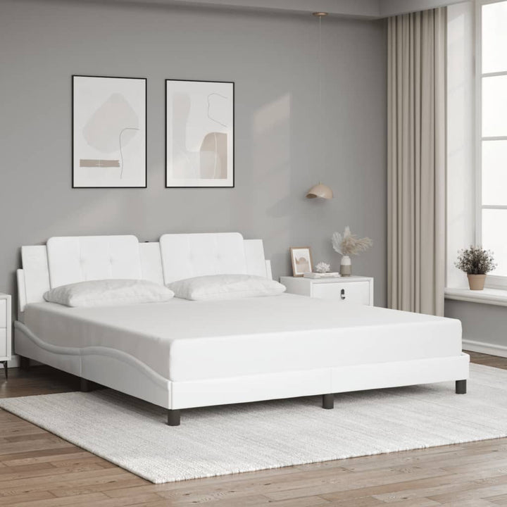 sengeramme med LED uden madras Zadar 180x200 cm sort og hvid