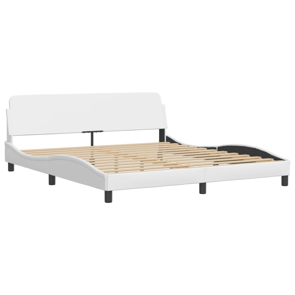 sengeramme med LED uden madras Zadar 180x200 cm sort og hvid