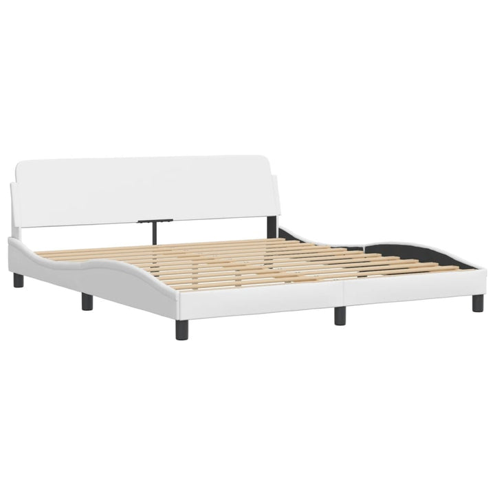 sengeramme med LED uden madras Zadar 180x200 cm sort og hvid