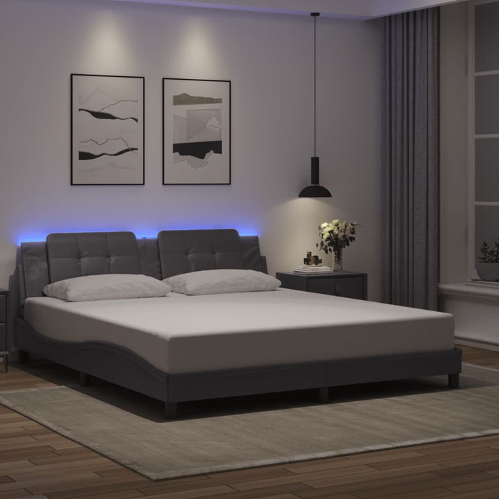 sengeramme med LED uden madras Zadar 180x200 cm sort