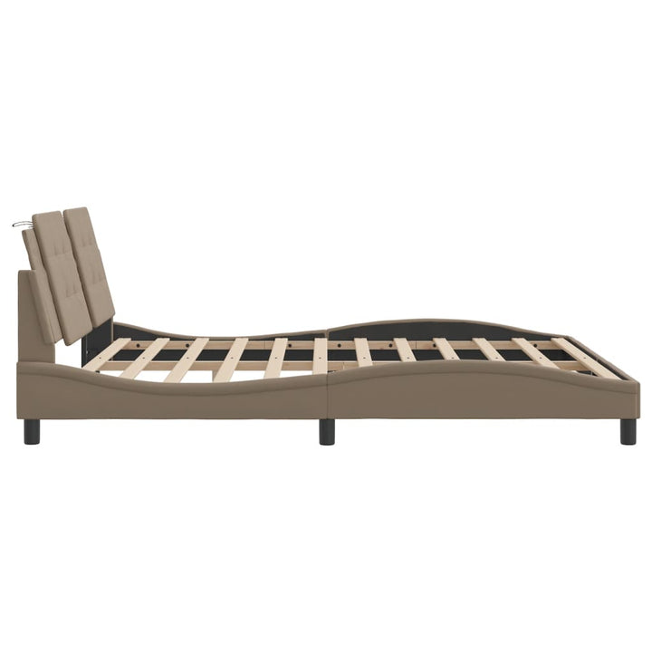 sengeramme med LED uden madras Zadar 180x200 cm cappuccinofarvet
