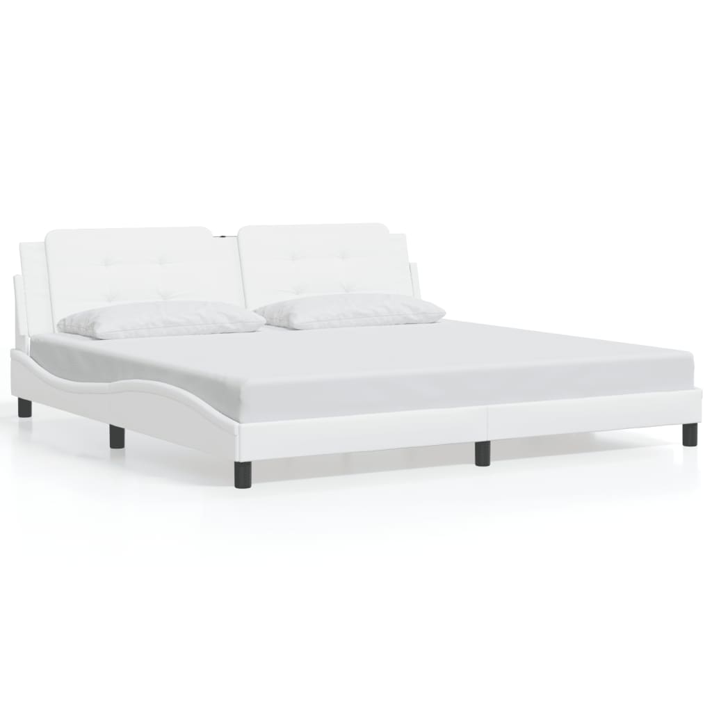sengeramme med LED uden madras Zadar 200x200 cm hvid