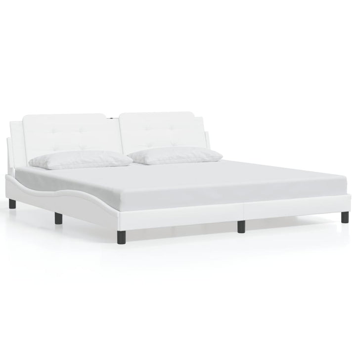 sengeramme med LED uden madras Zadar 200x200 cm hvid