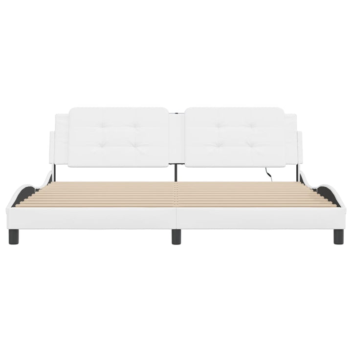 sengeramme med LED uden madras Zadar 200x200 cm hvid