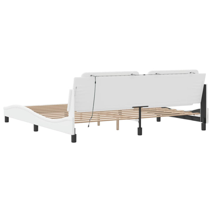 sengeramme med LED uden madras Zadar 200x200 cm hvid