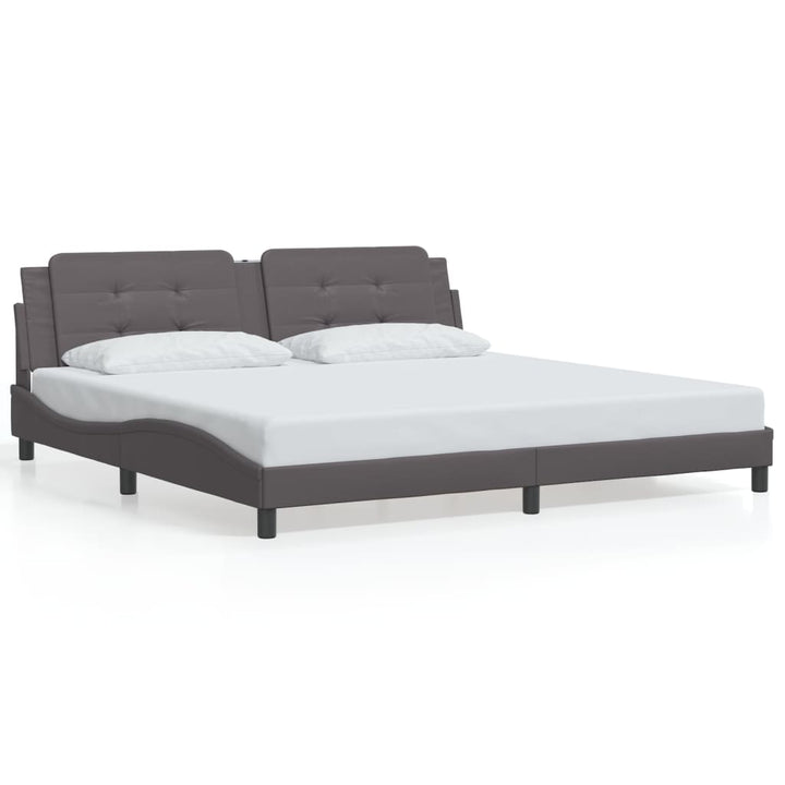 sengeramme med LED uden madras Zadar 200x200 cm grå