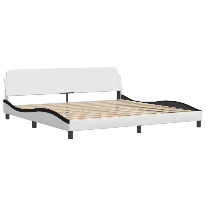 sengeramme med LED uden madras Zadar 200x200 cm hvid og sort