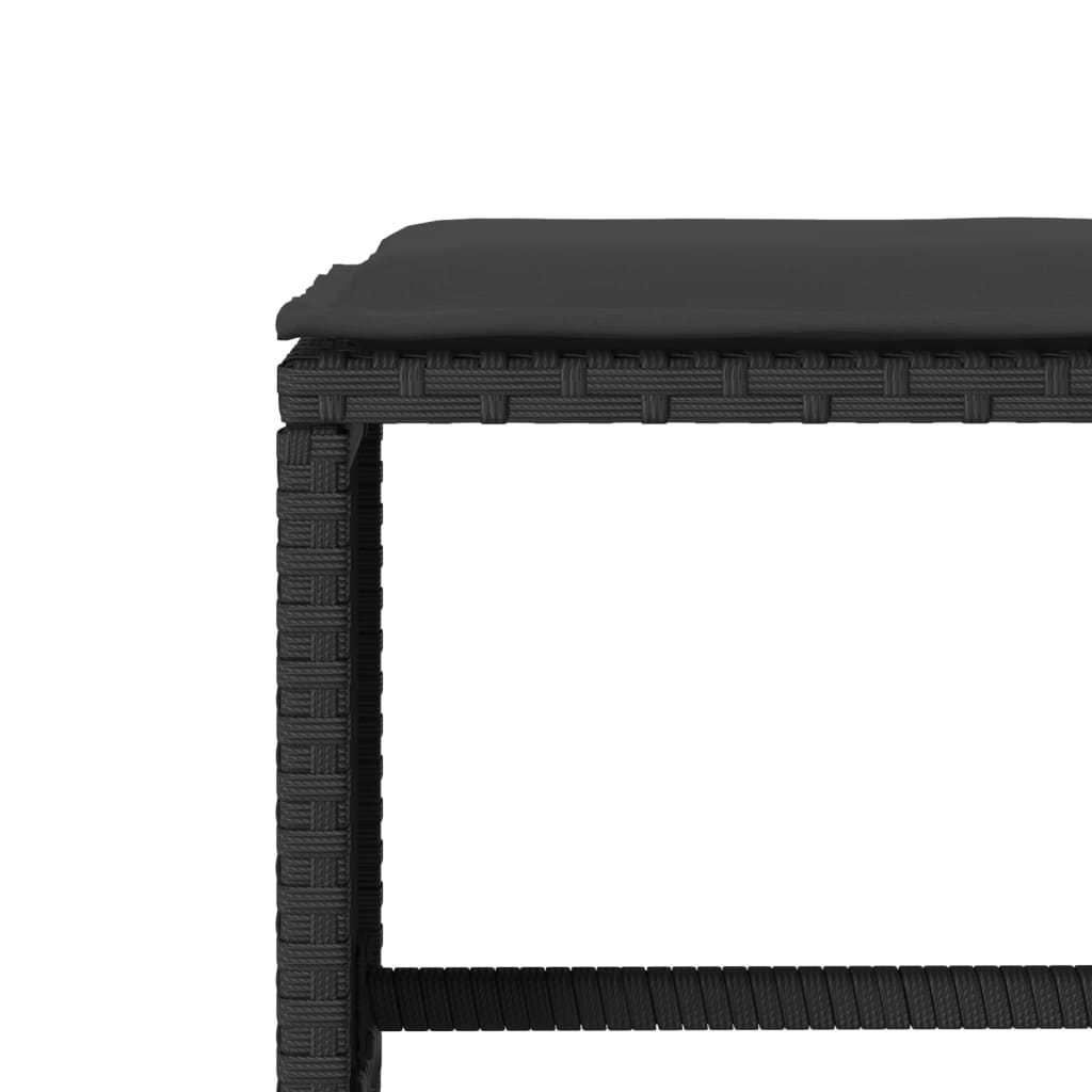 sofasæt til haven 6 dele med hynder polyrattan sort