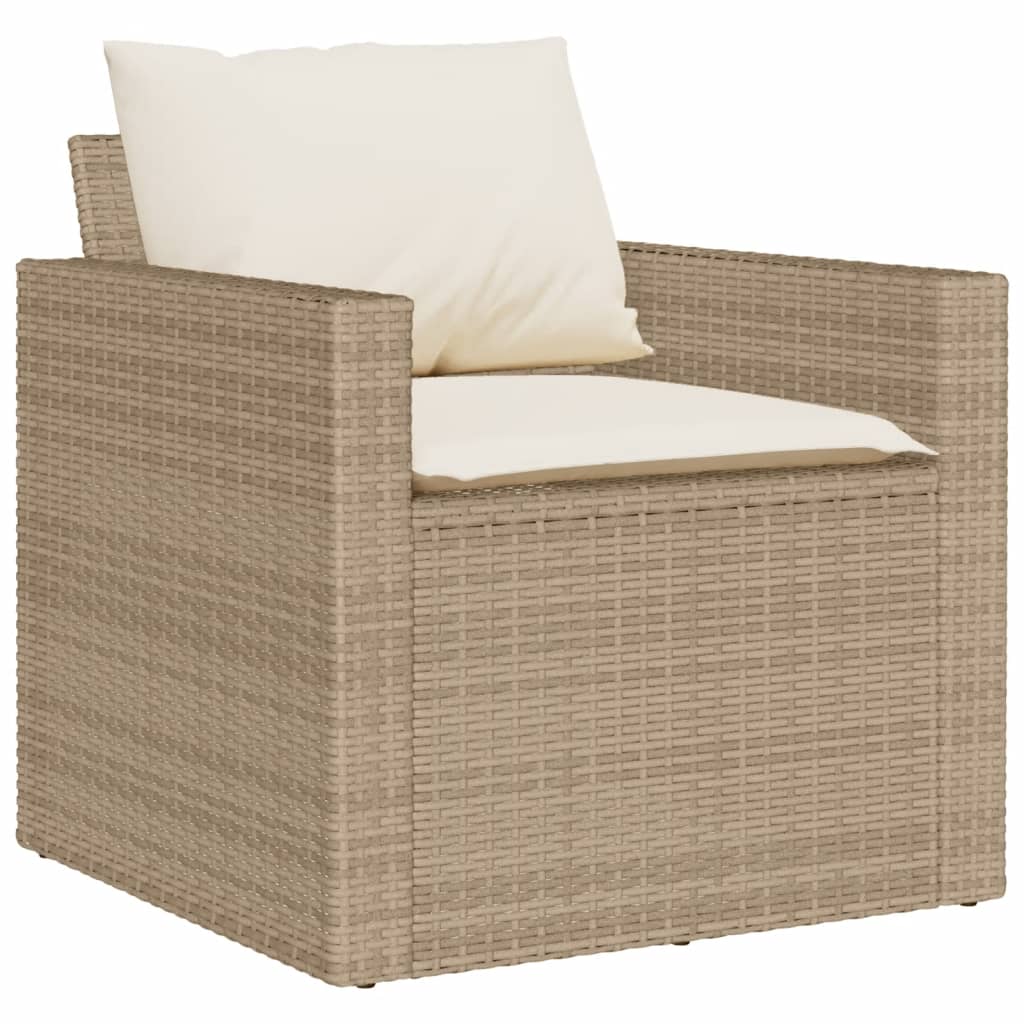 sofasæt til haven 6 dele med hynder polyrattan beige