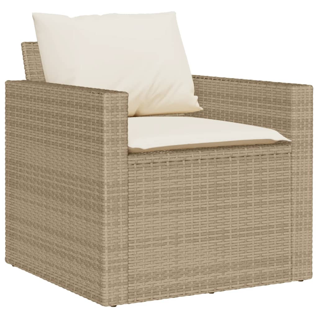 sofasæt til haven 6 dele med hynder polyrattan beige