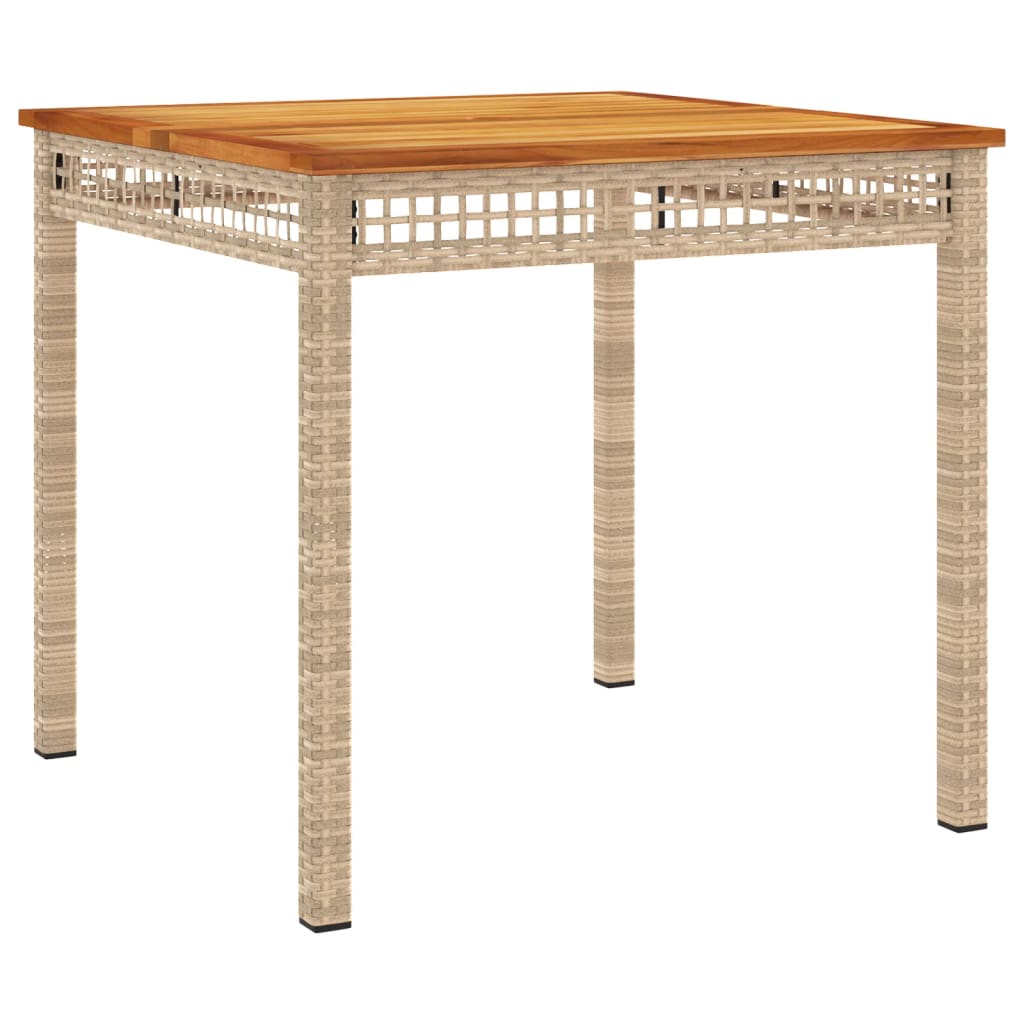 spisebordssæt til haven 5 dele med hynder polyrattan beige