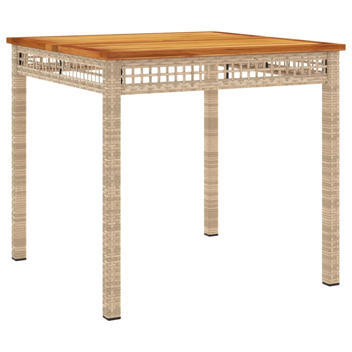 spisebordssæt til haven 5 dele med hynder polyrattan beige