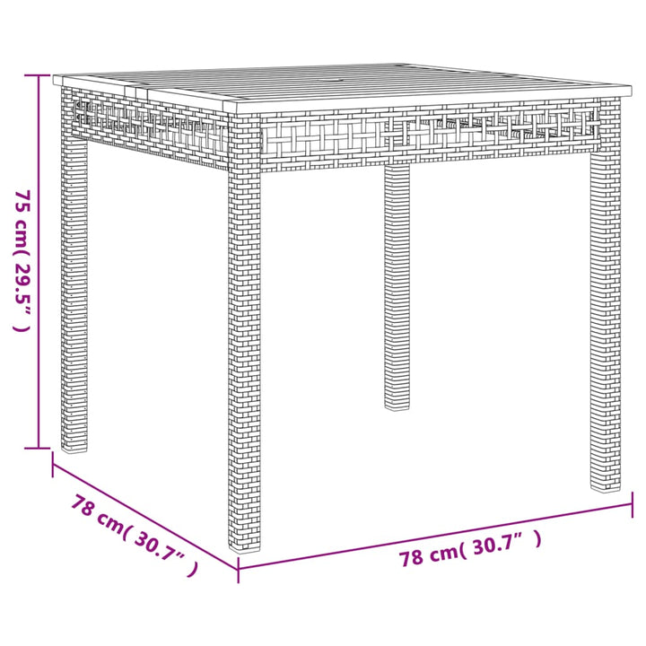spisebordssæt til haven 5 dele med hynder polyrattan beige