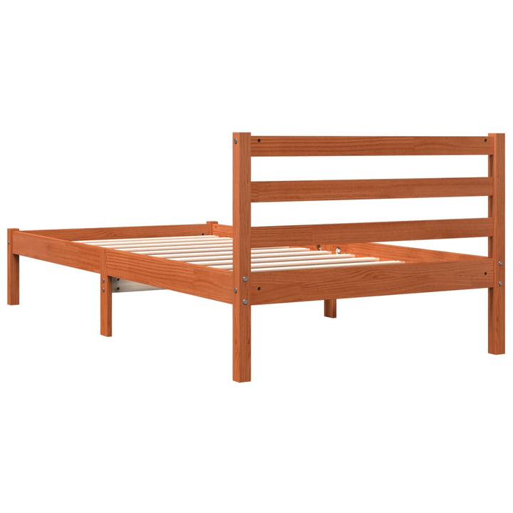 sengeramme uden madras 75x190 cm massivt fyrretræ gyldenbrun