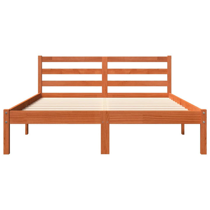 sengeramme uden madras 120x190 cm massivt fyrretræ gyldenbrun