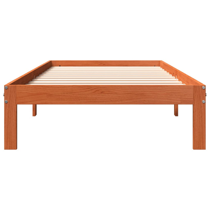 sengeramme uden madras 100x200 cm massivt fyrretræ gyldenbrun