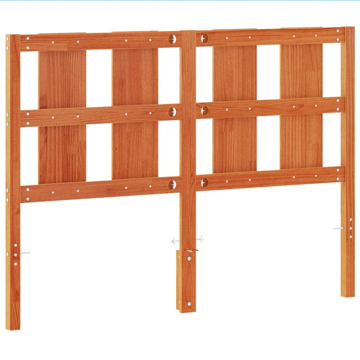 sengegavl 135 cm massivt fyrretræ gyldenbrun