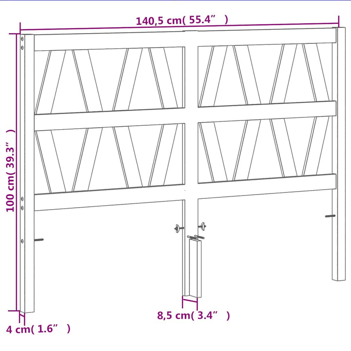 sengegavl 135 cm massivt fyrretræ gyldenbrun