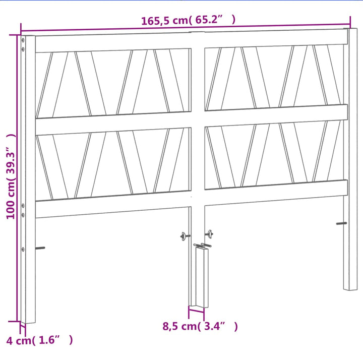 sengegavl 160 cm massivt fyrretræ gyldenbrun