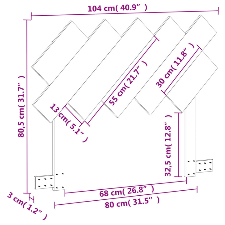 sengegavl 100 cm massivt fyrretræ gyldenbrun