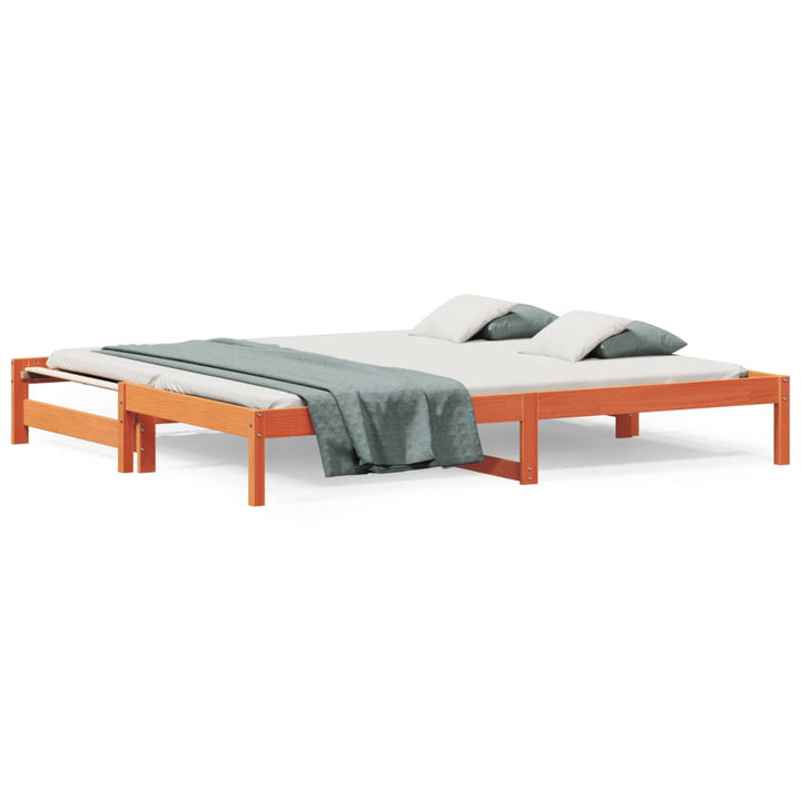 daybed med udtræk 90x200 cm massivt fyrretræ gyldenbrun