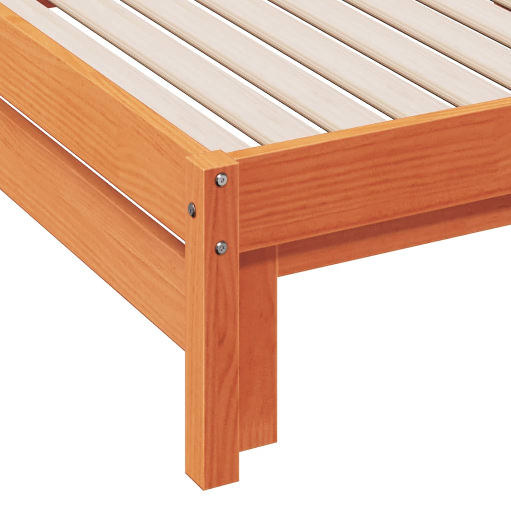daybed med udtræk 90x200 cm massivt fyrretræ gyldenbrun