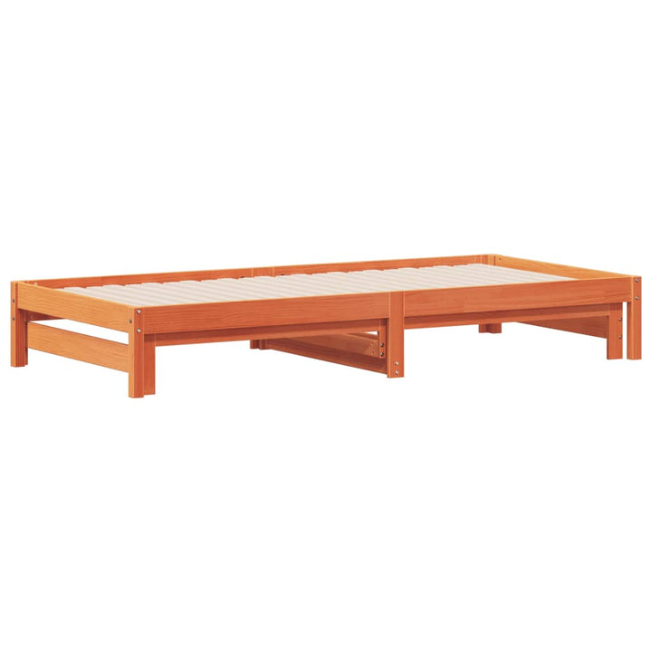 daybed med udtræk 80x200 cm massivt fyrretræ gyldenbrun