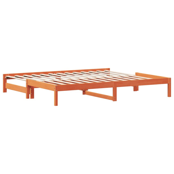 daybed med udtræk 90x190 cm massivt fyrretræ gyldenbrun