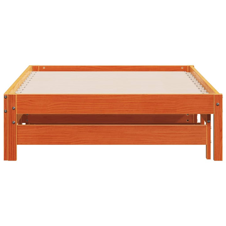 daybed med udtræk 90x190 cm massivt fyrretræ gyldenbrun