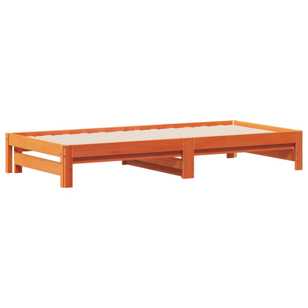 daybed med udtræk 90x190 cm massivt fyrretræ gyldenbrun