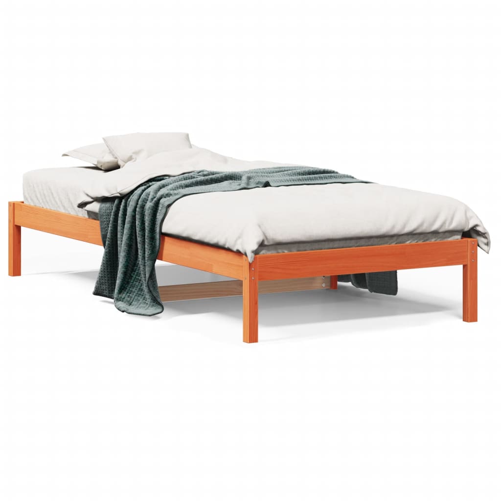 daybed uden madras 90x200 cm massivt fyrretræ gyldenbrun