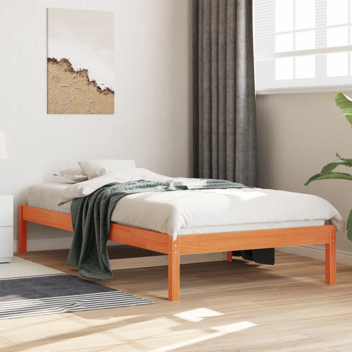 daybed uden madras 90x190 cm massivt fyrretræ gyldenbrun